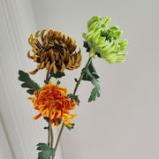 23.6 Inch Artificial Chrysanthemum Stems, Large Heads, Real Touch, Fall Winter Flowers, Bulk Pack