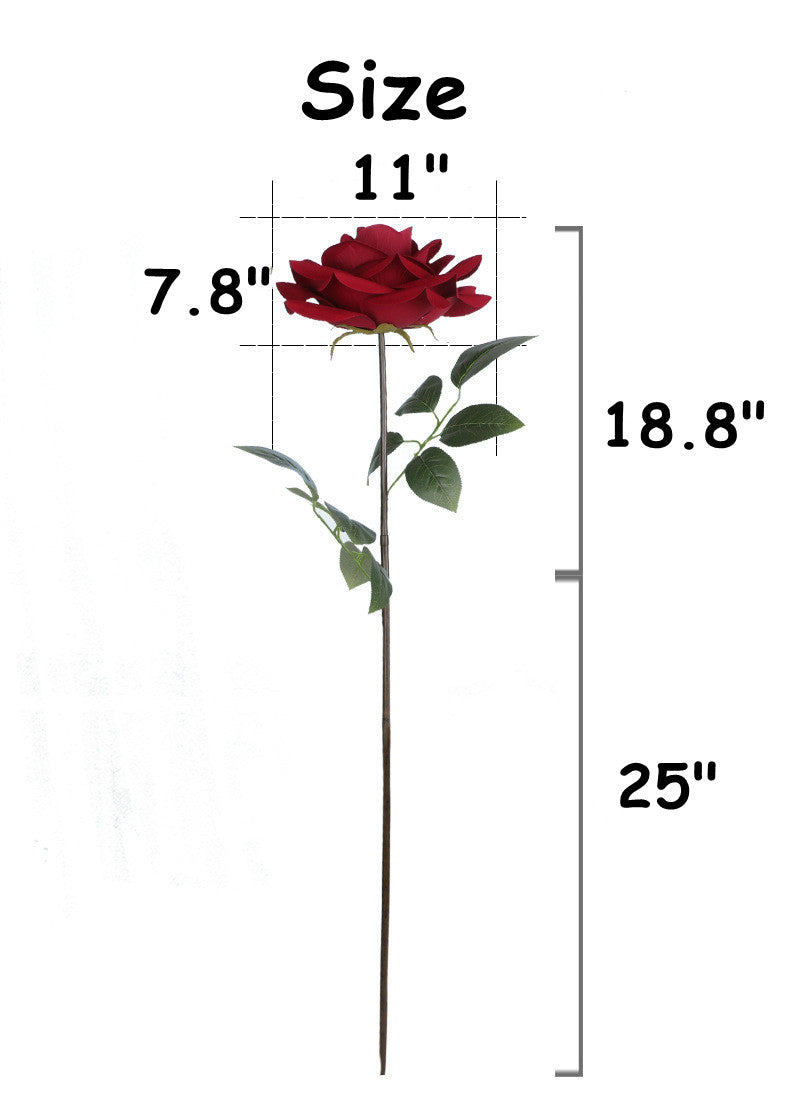 43 Inch Artificial Silk Rose Long Stems 10 Pcs Bulk Floral Arrangement