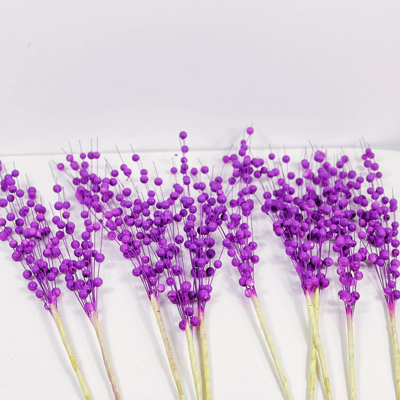 10 Pcs Lavender Berry Stems Artificial Christmas Ornaments Bulk Pack