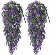 2 Pcs Artificial Lavender Hanging Garland Ivy Vine Greenery Plants Bulk