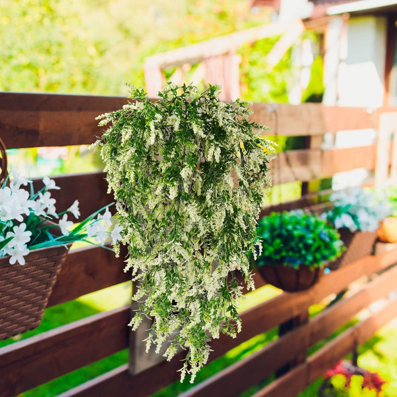2 Pcs Artificial Lavender Hanging Garland Ivy Vine Greenery Plants Bulk