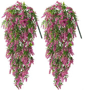 2 Pcs Artificial Lavender Hanging Garland Ivy Vine Greenery Plants Bulk