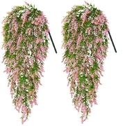 2 Pcs Artificial Lavender Hanging Garland Ivy Vine Greenery Plants Bulk