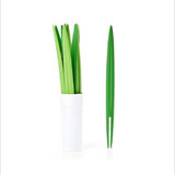 Leaf-Shaped Fruit Forks Set of 10 - 4.53" Green Fruit Picks for Appetizers & Snacks