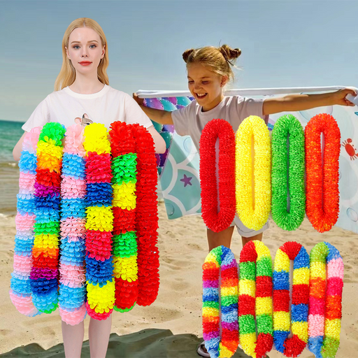 3 Sizes Bulk Tropical Floral Leis Garland Accessories for Men Women Children Hawaiian Luau Party