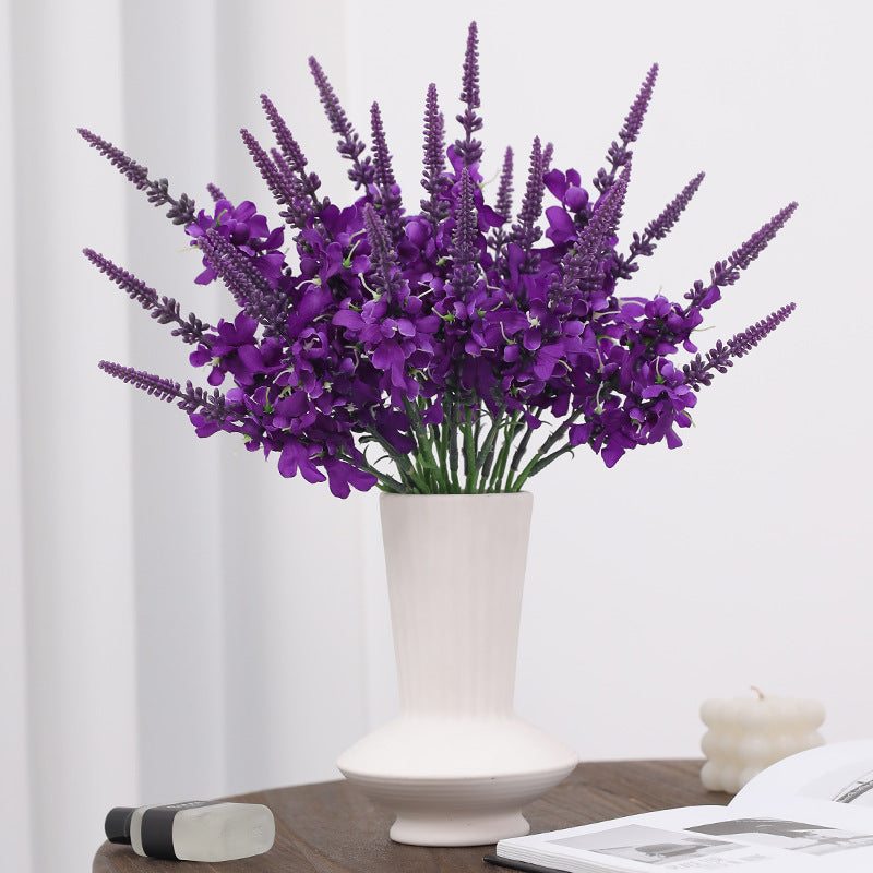 16.5 Inch Artificial Silk Lavender Bush Stems, 10 Pcs, Lifelike Purple Flowers for Wedding and Home Decor