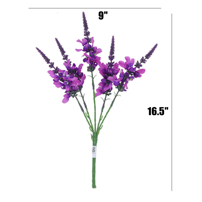 16.5 Inch Artificial Silk Lavender Bush Stems, 10 Pcs, Lifelike Purple Flowers for Wedding and Home Decor