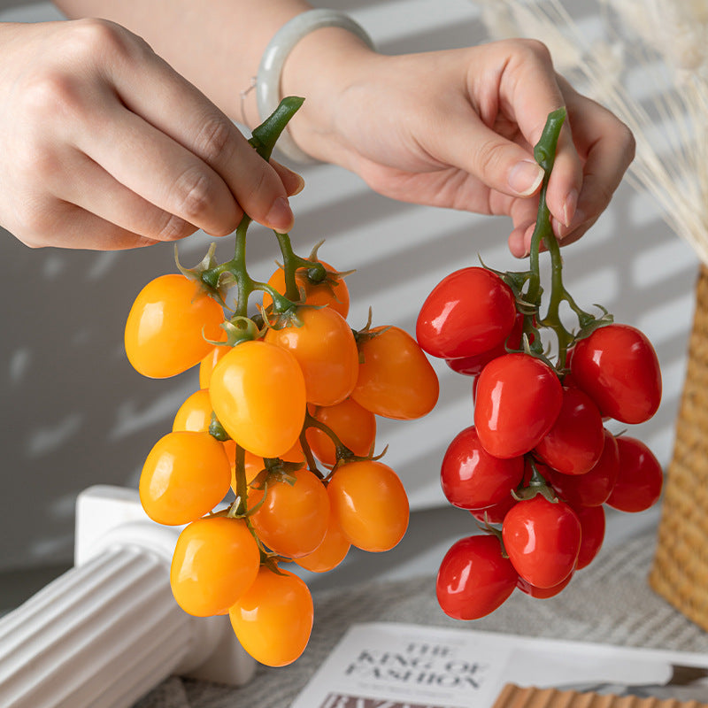 Artificial Cherry Tomato Clusters, Real Touch, Lifelike, Bulk Quantity, Decorative Fruit