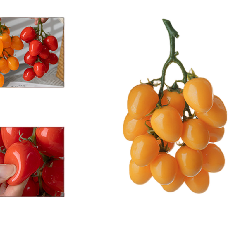 Artificial Cherry Tomato Clusters, Real Touch, Lifelike, Bulk Quantity, Decorative Fruit