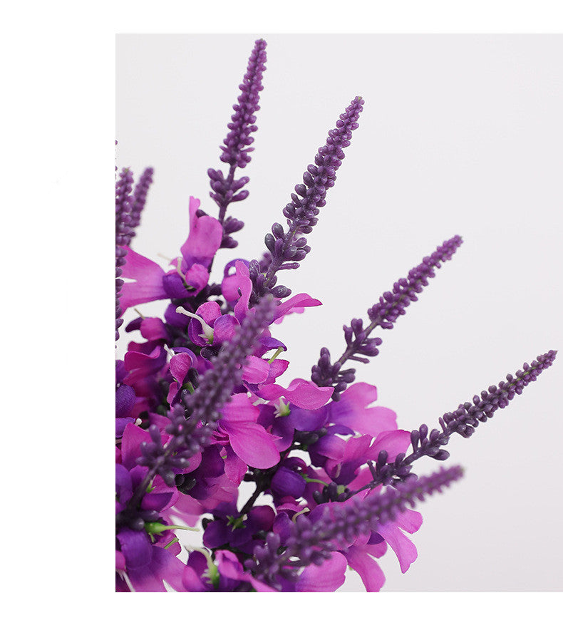 16.5 Inch Artificial Silk Lavender Bush Stems, 10 Pcs, Lifelike Purple Flowers for Wedding and Home Decor