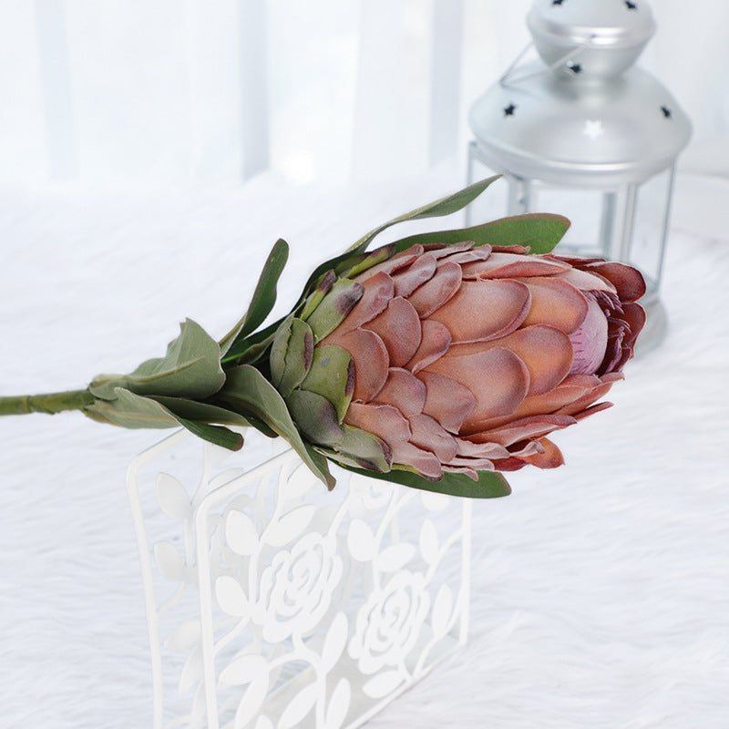 10 Pcs Artificial Protea Stems Bouquet Real Touch Silk Flowers Bulk Arrangement