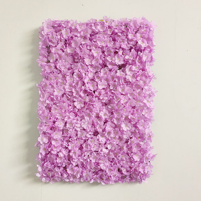 Cherry Blossom Artificial Flower Wall Mat Panels 10 Pcs Pink Silk Backdrop