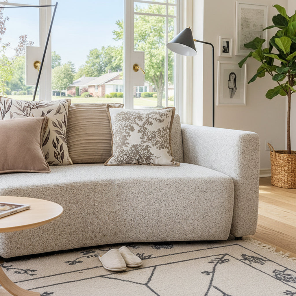 Light Luxury Retro Khaki Sofa Pillow (18.5”x18.5”) | Stylish Living Room & Bedroom Cushion Cover (Insert Not Included)