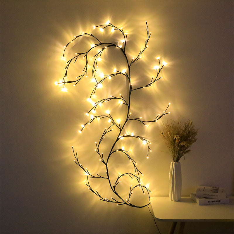 8 Ft Lighted Willow Vine Artificial Branches with Willow Lights, 8 Feet Long, Decorative Holiday Branches for Halloween and Christmas