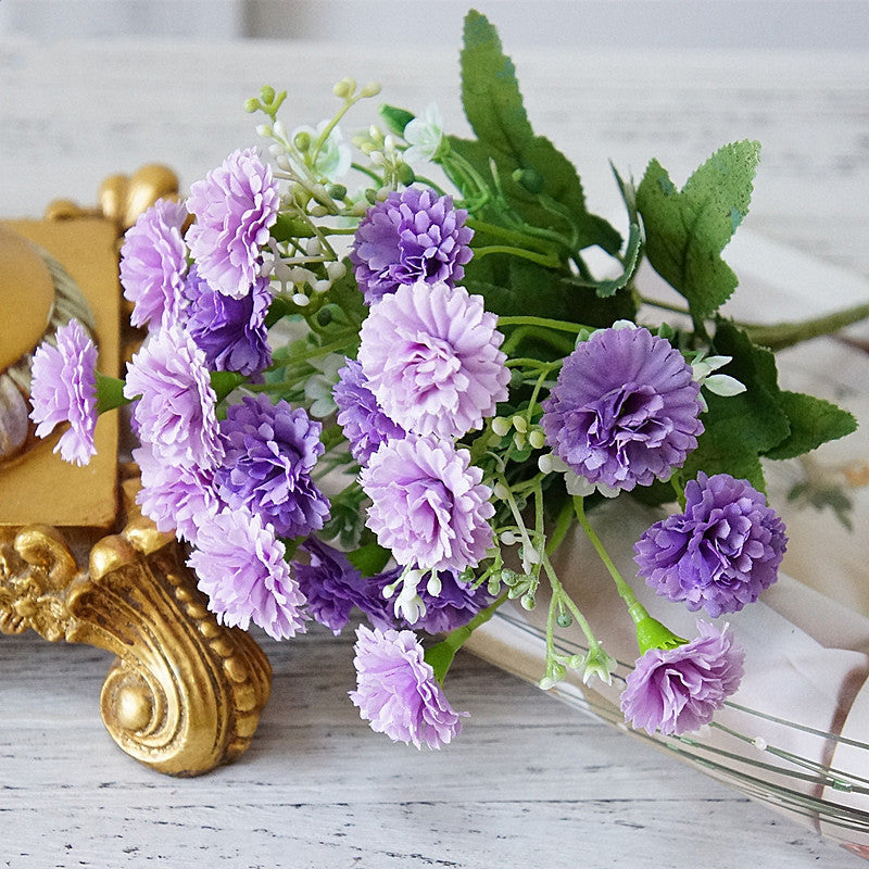 11 Inch Lilac Silk Flower Bush Bouquet, 1 Pc, Autumn Fall Artificial Floral Arrangement