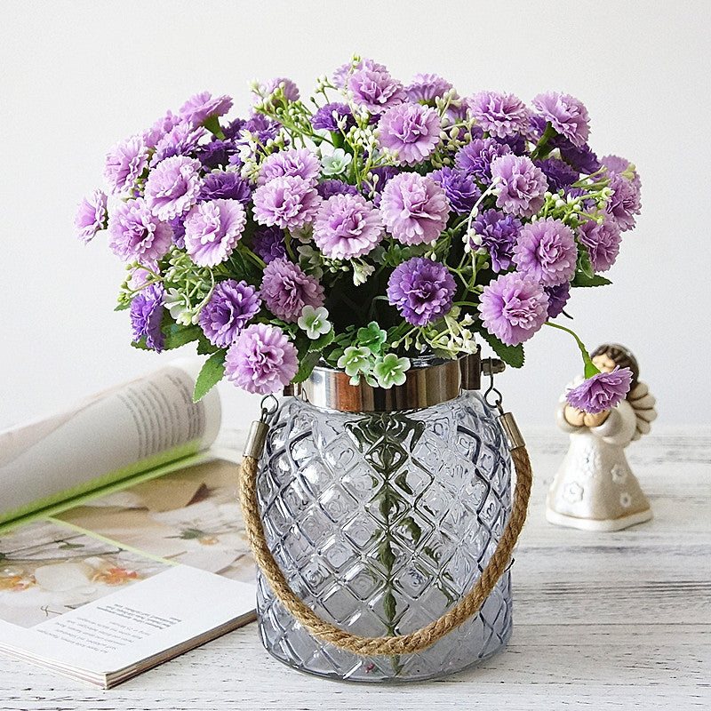 11 Inch Lilac Silk Flower Bush Bouquet, 1 Pc, Autumn Fall Artificial Floral Arrangement