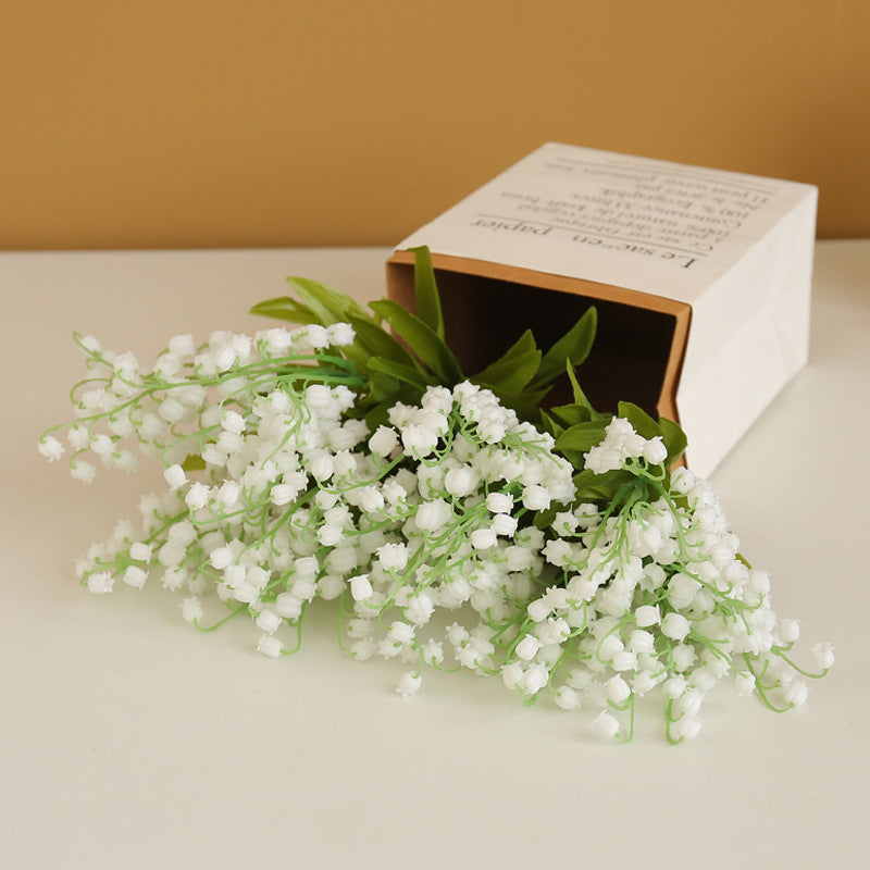 20 Pcs Artificial Lily of the Valley Flowers Bouquet, Silk, White, Bulk Floral Centerpiece