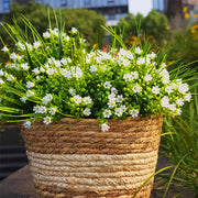 8 Bundles Lily of the Valley Artificial Flowers for Outdoors UV Resistant Bush Plants Bulk