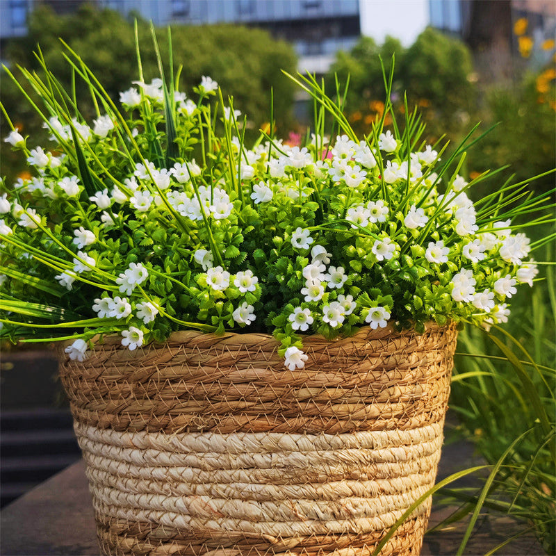 8 Bundles Lily of the Valley Artificial Flowers for Outdoors UV Resistant Bush Plants Bulk