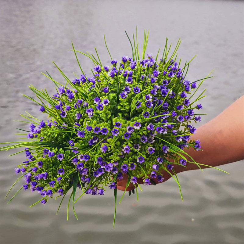 8 Bundles Lily of the Valley Artificial Flowers for Outdoors UV Resistant Bush Plants Bulk
