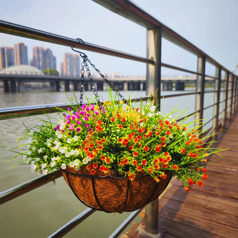 8 Bundles Lily of the Valley Artificial Flowers for Outdoors UV Resistant Bush Plants Bulk