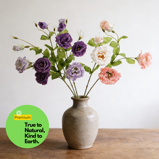 19.6 Inch Real Touch Lisianthus Artificial Silk Flowers for Wedding Home Decor
