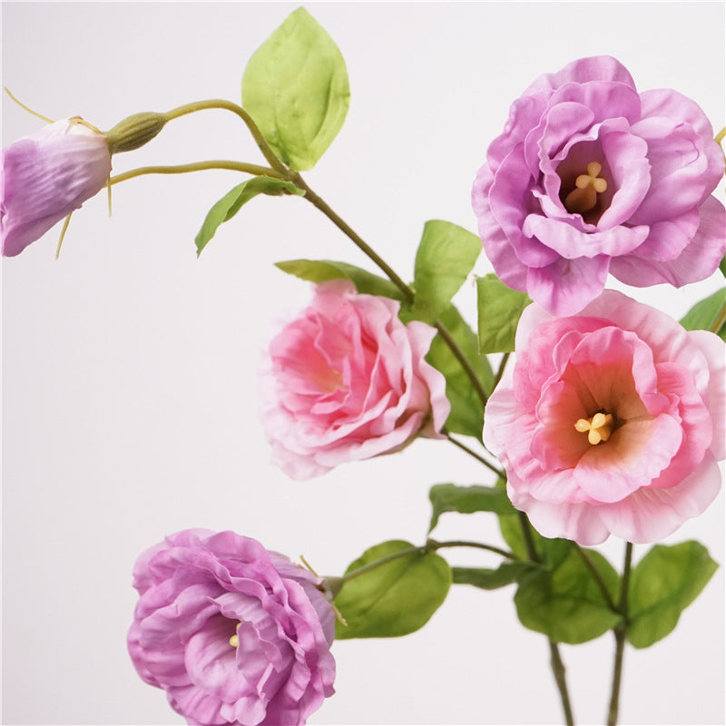 19.6 Inch Real Touch Lisianthus Artificial Silk Flowers for Wedding Home Decor