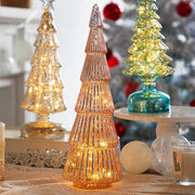 Bulk Lit Glass Tabletop Trees Christmas Decoration Set