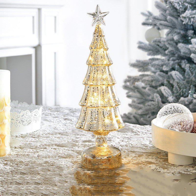 Bulk Lit Glass Tabletop Trees Christmas Decoration Set