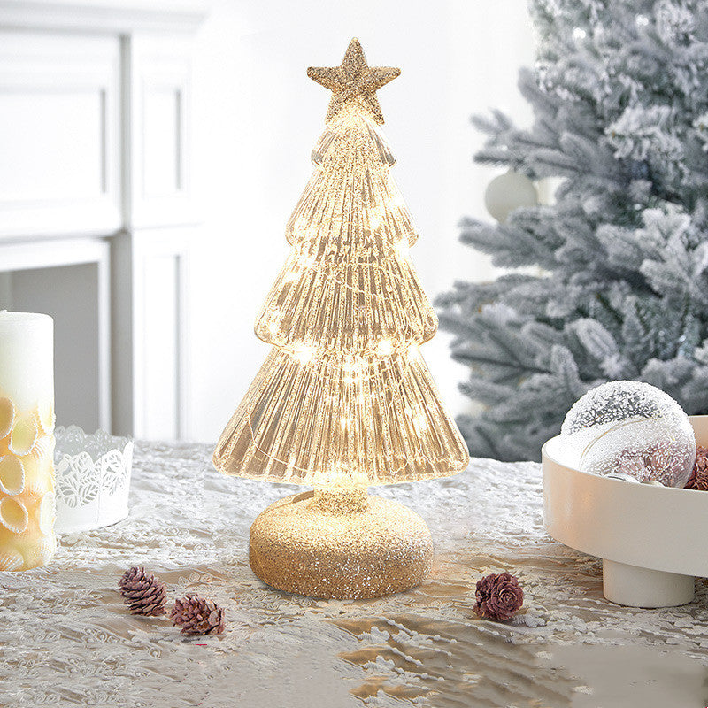 Bulk Lit Glass Tabletop Trees Christmas Decoration Set