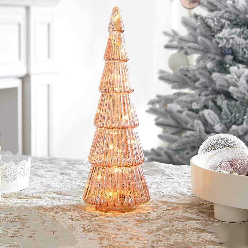 Bulk Lit Glass Tabletop Trees Christmas Decoration Set