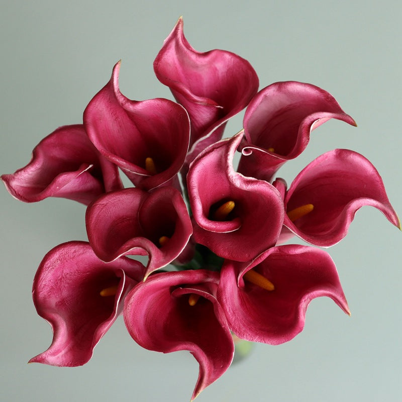 10 Pcs Extra Long 25.6" Calla Lily Bouquet Stems Artificial Real Touch Flowers