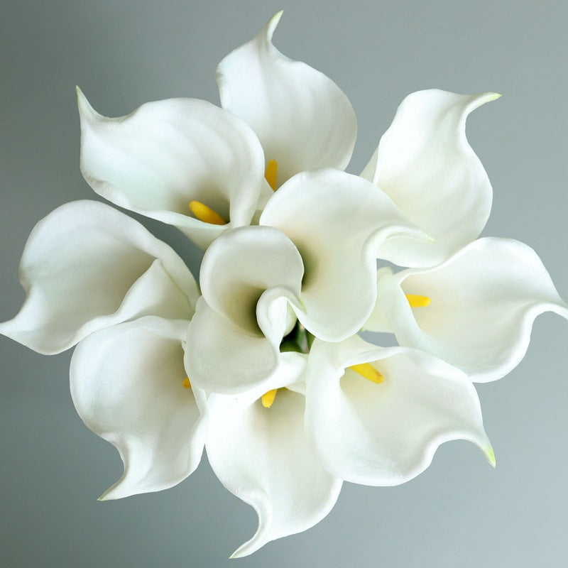 10 Pcs Extra Long 25.6" Calla Lily Bouquet Stems Artificial Real Touch Flowers