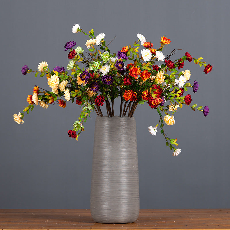 3 Pcs Autumn Silk Daisy Spray Stems Curly Branches Artificial Flowers for Arrangement