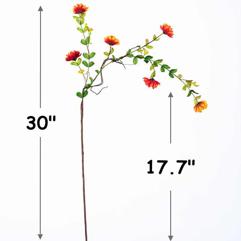 3 Pcs Autumn Silk Daisy Spray Stems Curly Branches Artificial Flowers for Arrangement