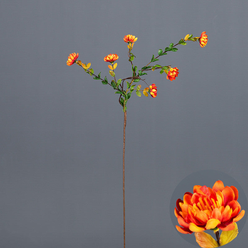 3 Pcs Autumn Silk Daisy Spray Stems Curly Branches Artificial Flowers for Arrangement