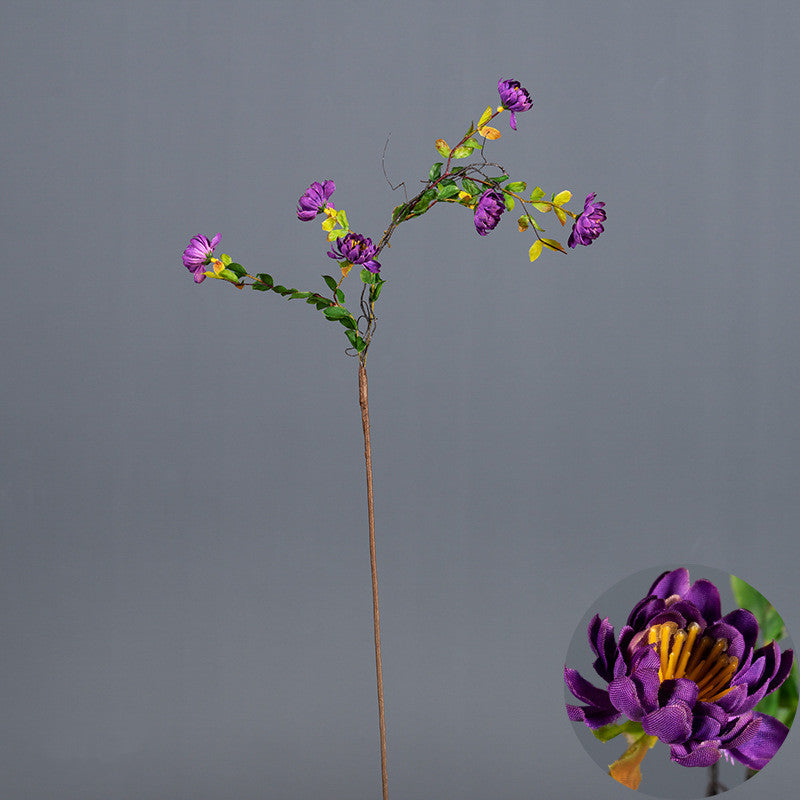 3 Pcs Autumn Silk Daisy Spray Stems Curly Branches Artificial Flowers for Arrangement