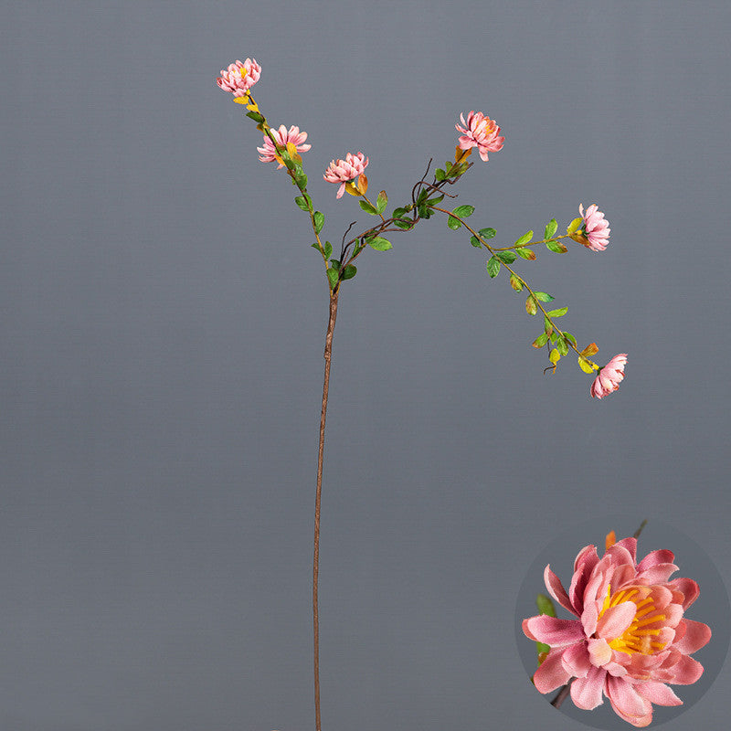 3 Pcs Autumn Silk Daisy Spray Stems Curly Branches Artificial Flowers for Arrangement