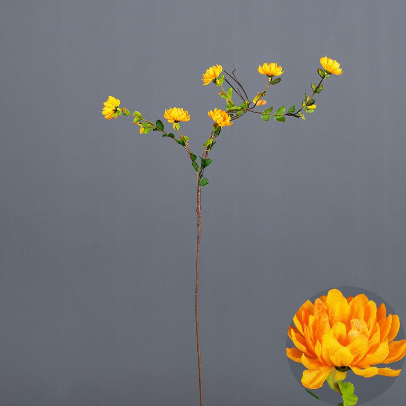 3 Pcs Autumn Silk Daisy Spray Stems Curly Branches Artificial Flowers for Arrangement