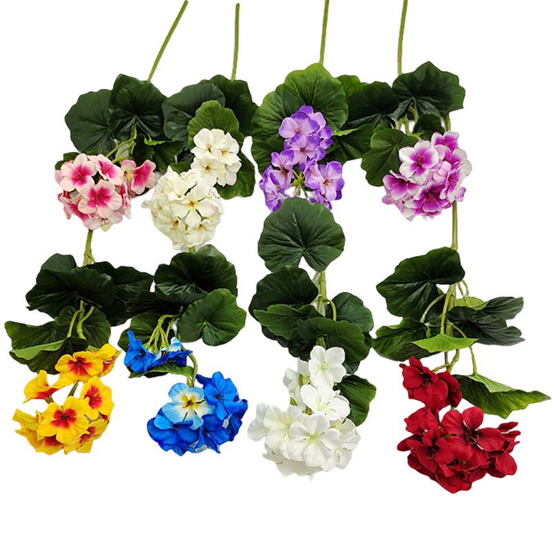10 Pcs Artificial Silk Geranium Stems Branches 18 Inch Spring Flowers Bulk