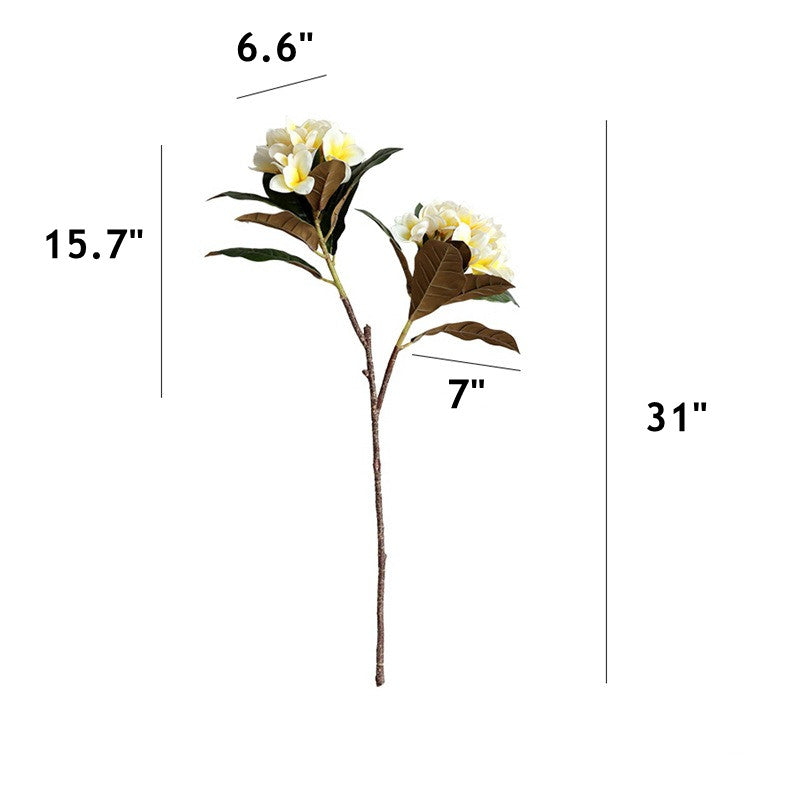 10 Pcs Artificial Frangipani Stems 12 Inch Tropical Luau Beach Party Silk Flowers