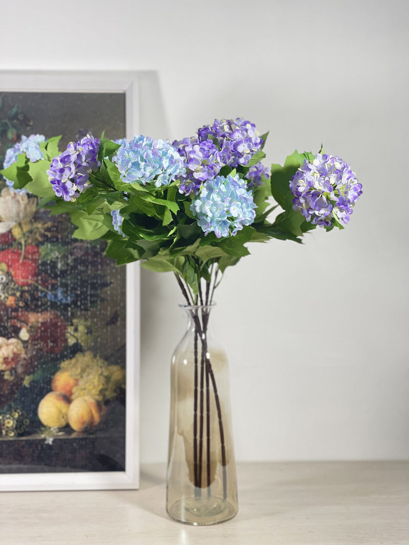 2 Pcs 29 Inch Artificial Hydrangea Stems Spray Snowball Floral Arrangement for Home Office Table Decor