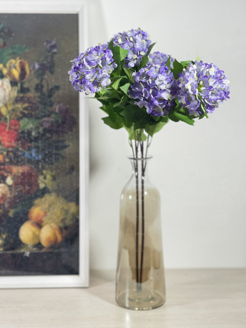 2 Pcs 29 Inch Artificial Hydrangea Stems Spray Snowball Floral Arrangement for Home Office Table Decor