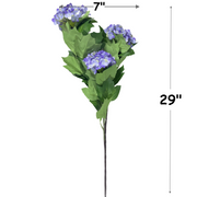 2 Pcs 29 Inch Artificial Hydrangea Stems Spray Snowball Floral Arrangement for Home Office Table Decor