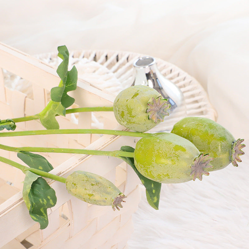 22 Inch Artificial Poppy Fruit Stems Spray, 10 Pcs Lifelike Silk Fruit Branches