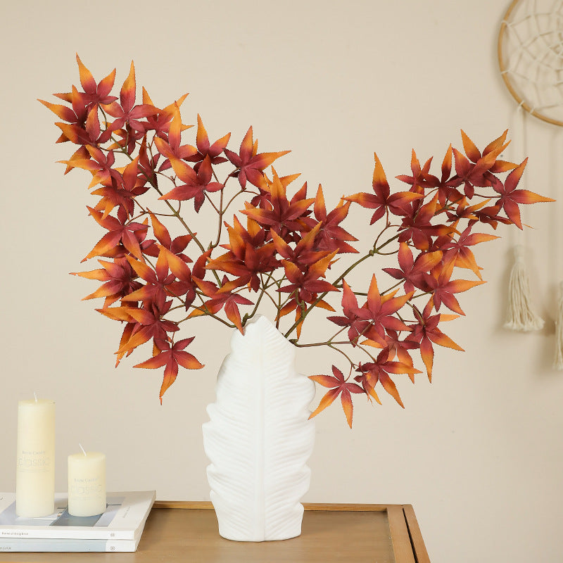 28 Inch Artificial Fall Maple Leaf Stems Branches 10 Pcs Autumn Decor