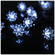 10 Pcs Artificial Lotus Flower String Lights 12ft Solar LED Outdoor Water Lily Decor