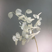 35 Inch Lunaria Stems Branches 10 Pcs White Burnt Orange Artificial Leaves Plants