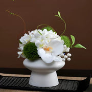 9.8 Inch Artificial Flower Bouquet with Ceramic Vase, 1 Pc, Classic Luxury Design for Restaurant and Bar Decor