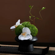 9.8 Inch Artificial Flower Bouquet with Ceramic Vase, 1 Pc, Classic Luxury Design for Restaurant and Bar Decor